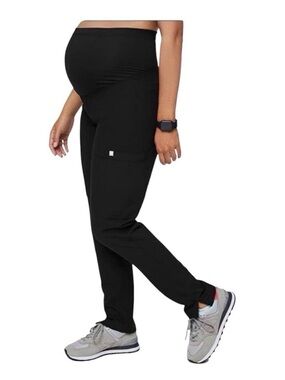 Figs Yola Maternity Scrub Pants Black Sz Medium